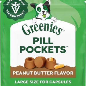 GREENIES Pill Pockets Peanut Butter Dog Treats for Capsules – 15.8 oz