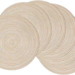 SHACOS Braided Round Placemats – Washable Table Mats